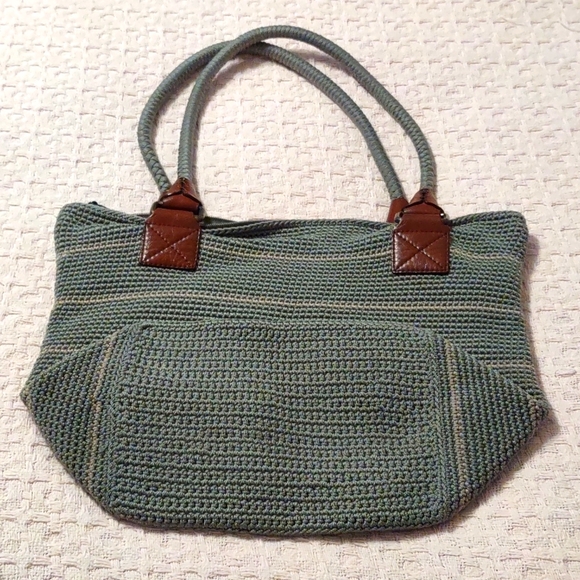 The Sak purse Olive Green , Tan with brown leather-like accents. - Picture 8 of 9